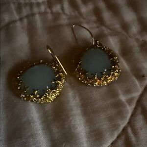 Elegant Gold and Green Dangle Earrings